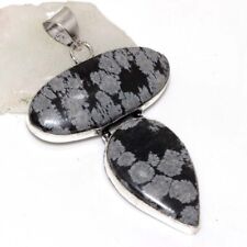 Snowflake Obsidian Pendant Beautiful Gemstone Handmade Gift Size 2.3" JW