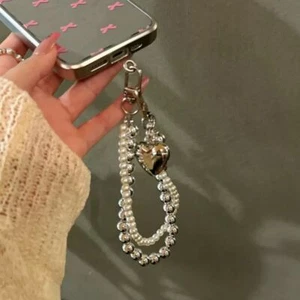 Love Heart Anti-Lost Phone Chain Luxury Wrist Short Rope Phone Accessories - Zdjęcie 1 z 7