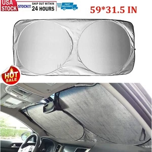 For GMC Car Windshield Foldable Sun Shade Visor UV Heat Block Front Window Cover - Picture 1 of 12