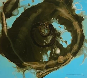 Jose Tonito Original Painting.REVOLT.Unique Organic otherworldly art abstract - Picture 1 of 3