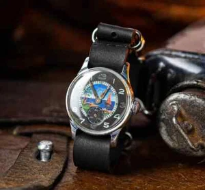 Reloj soviético, esfera pintada a mano, reloj Pobeda. Reloj década de 1950, URSS 1 MChZ - Imagen 1 de 5