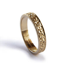SALE 4mm Orange Blossom Vintage Engraved 9ct Yellow Gold Flat Wedding Ring @ Q