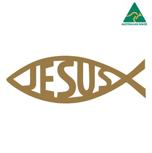 JESUS Fish Christian Vinyl Decal Sticker 19 cm x 6.5 cm - Picture 1 of 16