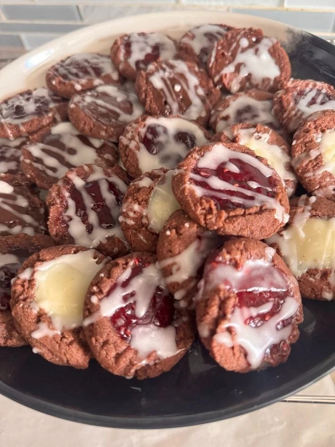 Galletas con huella digital de chocolate * Sin huevo * Galletas de Navidad Foto 1 de 4