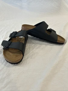 Sandalia Birkenstock Arizona Birko-Flor, negra, talla 38 EU 7-7,5 EE. UU. - Imagen 1 de 13