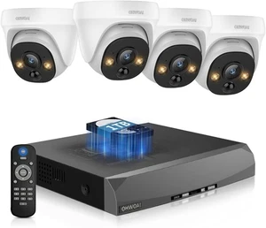 4K Ultra HD Wired Security Camera System 8CH NVR with 4 POE IP Cameras 1TB HDD - Picture 1 of 9