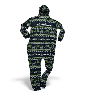 Pijama de una pieza Seahawks mameluco ropa de salón para hombre XL NFL vacaciones Foto 1 de 4