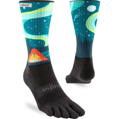 Injinji Artist Designed Spectrum MW Crew Five Finger Toe Socks Camp - Image 1 of 2