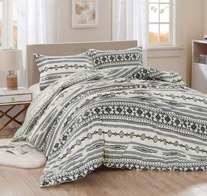 Chezmoi Collection Colby 3-Piece Southwestern Tribal Lodge Comforter Set, Que... - Picture 1 of 4