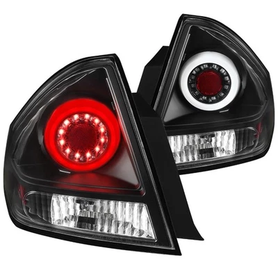 Black Fits 2006-2013 Chevy Impala Led Halo Tube Tail Lights Brake Lamps L+R Foto 1 de 4