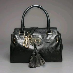 WUNDERSCHÖNE TALBOTS SCHWARZ LEDER QUASTE 2-WEGE SCHULTERTASCHE/SCHULTERRIEMEN MIT QUASTEN - Bild 1 von 19