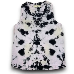 NEW Electric & Rose Cotton Tie Dye Vneck Tank Top Black Lavender Size Small - Picture 1 of 4