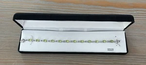 NIB Green Peridot Sterling Silver 925 Tennis Bracelet - Picture 1 of 4