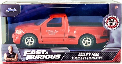 Jada Toys Fast & Furious BRIAN'S 1999 FORD F-150 SVT LIGHTNING Red 1:32 Scale - Image 1 of 4