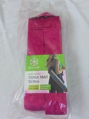 Estera de Yoga Correa de Transporte Eslinga Cualquier Tamaño Estera, Fácil Uso, Rosa Nuevo GAIAM  Foto 1 de 2