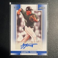 2019 Leaf Perfect Game National Showcase Base Blue /15 Giuseppe Ferraro Auto