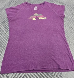 The North Face T-Shirt Womens Size XL Purple Short Sleeve Slim Fit - Picture 1 of 9