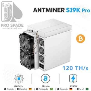 Bitmain New Antminer S19K pro 120T Bitcoin Miner BTC BCH ASIC Miner 2760W SHA256 - Picture 1 of 6