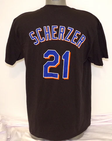 NY Mets Max Scherzer 21 Large T-shirt 42" Chest Free Shipping Jakes 58 Casino Cover