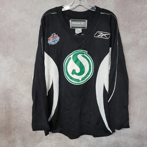 Reebok CCM CFL Saskatchewan Roughriders 2007 Grey Cup Champions Jersey Mens L Cover