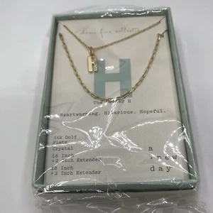 A New Day Women's Necklace 14k Gold Plated Monogram Letter H - Gifts for Her - Picture 1 of 6