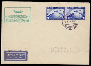 Zeppelin 1931,1. SAF 31.8.31, correo de a bordo hasta Cabo Verde, ganador 124 Aa, FRANCIA - Imagen 1 de 2