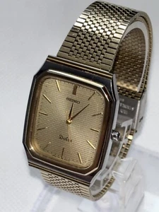 Vintage SEIKO Dolce 7741-5130 Quartz Men's Watch Gold Square Case From Japan - Picture 1 of 24