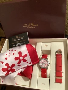 Lucien Piccard Gift Set Red With Scarf And Extra Band New - Picture 1 of 4