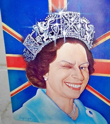 THE QUEEN HAS THE LAST LAFF! XXX-RARE ORIG 1970 ELIZABETH II POSTER! ONLY HERE!! - Image 1 of 3