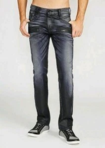 🖤 NUEVO CON ETIQUETAS Guess ALAMEDA SLIM MOTO JEANS CÓNICOS LAVADO EN CONSERVACIÓN Talla 30 🖤🖤 - Imagen 1 de 4