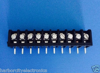 3PCR-10 AUGAT RDI CONN BARRIER STRIP 10 POSITION 6.35mm SCREW RA CABLE MOUNT 10A - Image 1 of 3