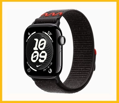 Apple Watch Series 11 42mm GPS Jet Black Textile Nike Sport Loop Midnight BK 10 - Image 1 of 4