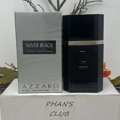 Azzaro Silver Black 3,4 OZ eau de toilette colonia aromática amaderada para hombre Foto 1 de 3