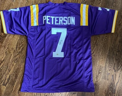 Camiseta deportiva personalizada púrpura firmada con autógrafo de Patrick Peterson - LSU - BAS 3 Foto 1 de 2