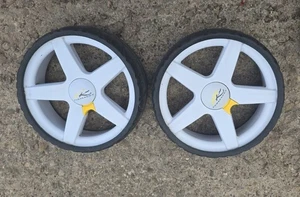 White Powakaddy Golf Trolley rear wheels Great condition - Picture 1 of 3