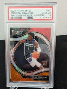 2020 Select Anthony Edwards RC Courtside Red White Orange Shimmer PSA 10 #300 - Bild 1 von 2