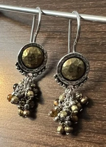 Silpada Sterling Silver Earrings W/Copper Disc And Dangling Beads, Hard To Find! - Picture 1 of 1