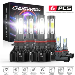 For Jeep Grand Cherokee 2005-10 6000K 6pcs LED Headlight Hi/Lo+Fog Light Bulbs - Picture 1 of 14