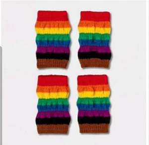 #TakePride Multicolored Rainbow Dog Cat Leg Warmers Size Large / Extra Large - Picture 1 of 5