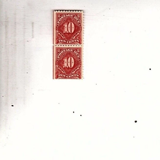 US Stamp bob  J65 margin pair Mint Not Hinged NG Postage Due Stamp  (orange - Image 1 of 1