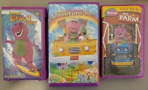 Barney the Purple Dinosaur - VHS Lot of 3 -  Clamshell  Adventure Bus Beach Farm - Bild 1 von 10