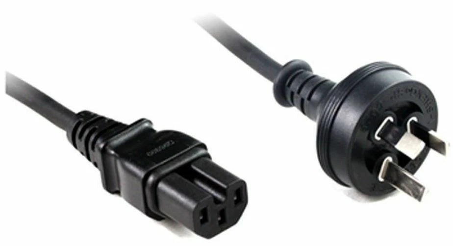 1m Mains Power Cable Notch Cord IEC-C15 AUS 3Pin 10 AMP 10A HIGH TEMPERATURE NEW - image 1 of 1