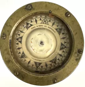 Vintage Antik Sestrel Paul & Gray Ltd Australien Maritim Schiff Kompass Messing 4" - Bild 1 von 9