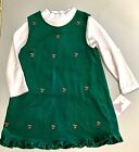 NWT! Rare Editions Christmas Dress & Top, Sz 5 Green Corduroy Candy Canes CUTE!