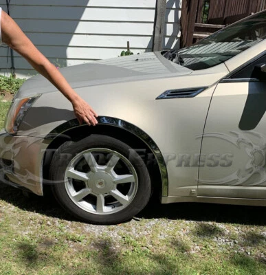 for:2008-2013 Cadillac CTS Sedan/Wagon/Coupe Stainless Fender Trim 4Pc 1 3/4" - Image 1 of 4