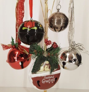 5 große hängende Schlitten Glocken Metall, Bogen, rustikales Landhaus Schilf Barton andere - Bild 1 von 21