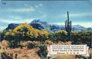 L-20 Superstition Mountain Arizona 1B-H1432 Postcard Unposted - Picture 1 of 2