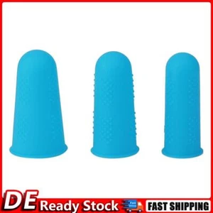 Anti-slip Hot Glue Gun Finger Caps Silicone Finger Cover Sleeve (Blue 3pcs) DE - Afbeelding 1 van 12