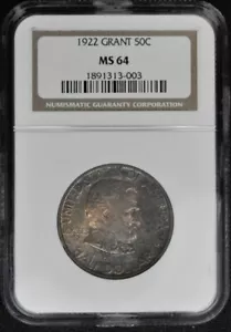 1922 Grant 50c Commemorative NGC MS64 - Picture 1 of 4
