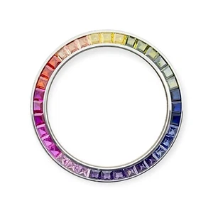 Custom made Synthetic Rainbow Colored Bezel For 36mm Date-Just Watch (WHITE) - Picture 1 of 3